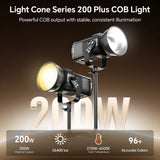 PHOTOOLEX CONE 200W PLUS COB Video Light