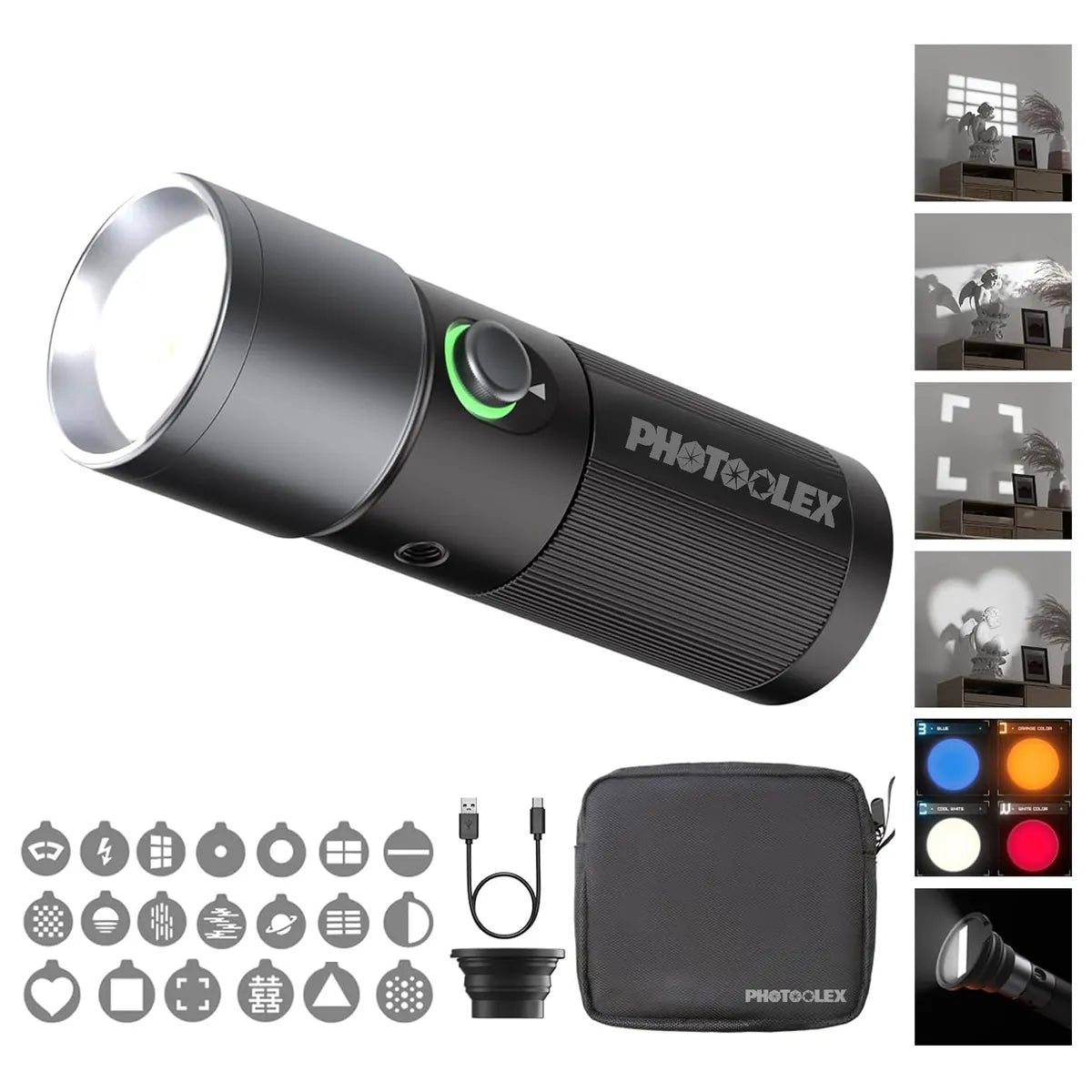 PHOTOOLEX 10W 攝影聚光燈 四色 - Photoolex