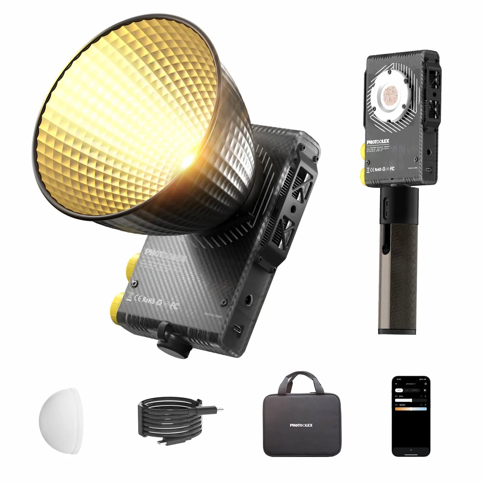 PHOTOOLEX Q100Lite 100W COB 攝影燈 - Photoolex