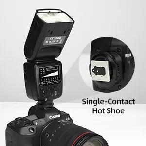 PHOTOOLEX FK300 相機閃光燈 Speedlite 適用於佳能、尼康、索尼、奧林巴斯、富士和其他單反相機 - Photoolex
