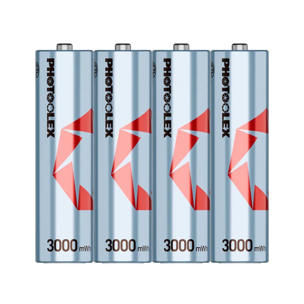 PHOTOOLEX 4/8 × 1.5V AA，3000mWh，可充電鋰離子電池充電器 - Photoolex