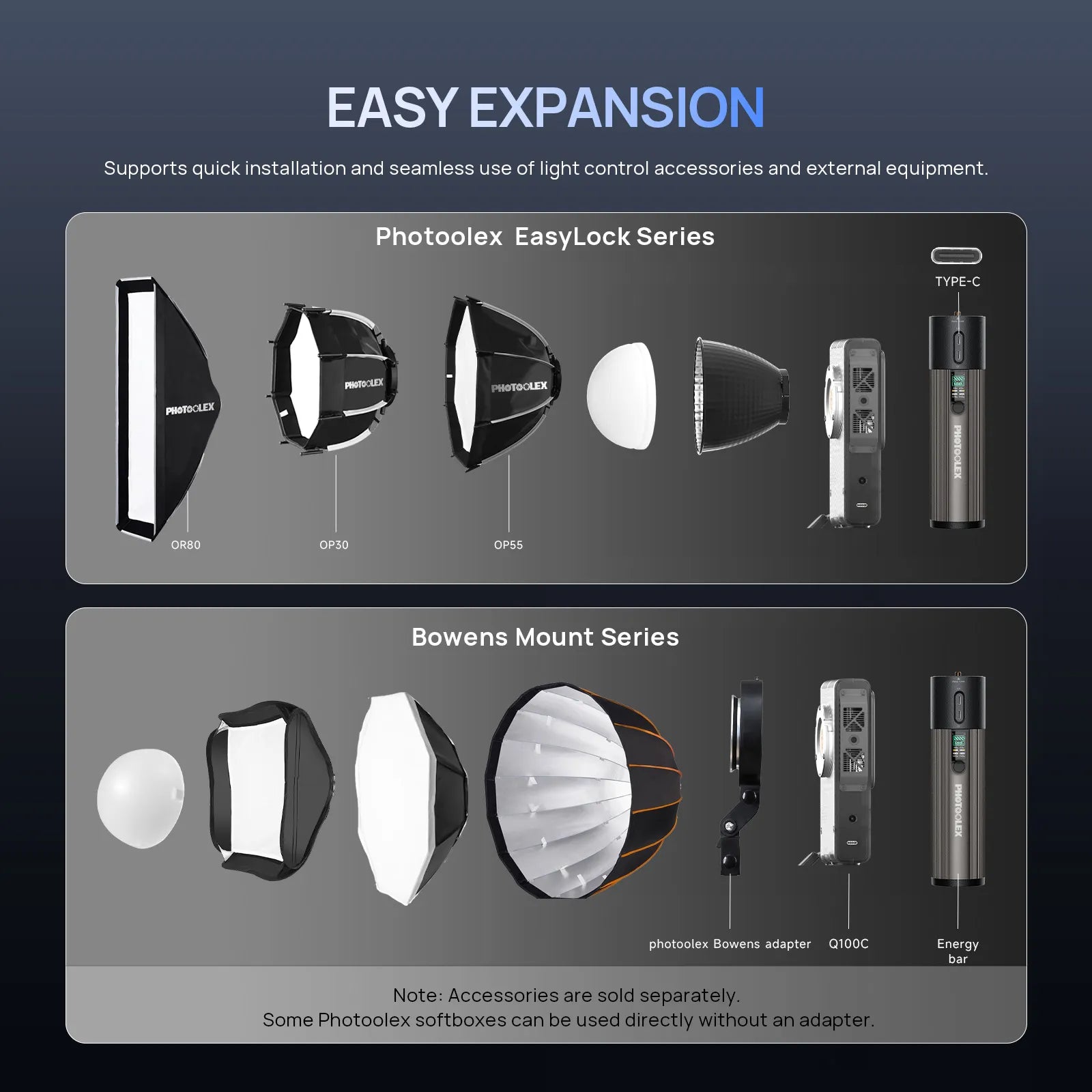 PHOTOOLEX Q100C 100W RGB COB 燈 - Photoolex