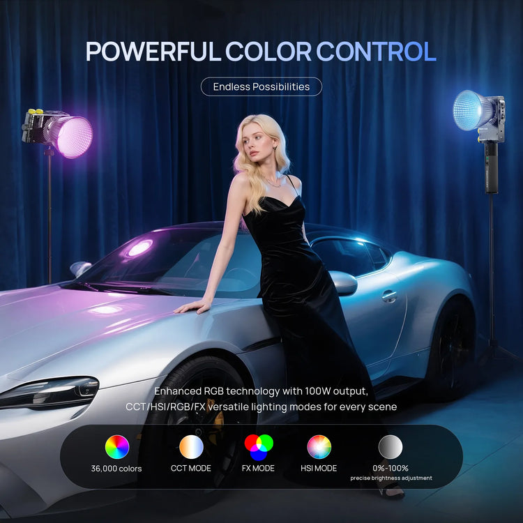PHOTOOLEX Q100C 100W RGB COB 燈 - Photoolex