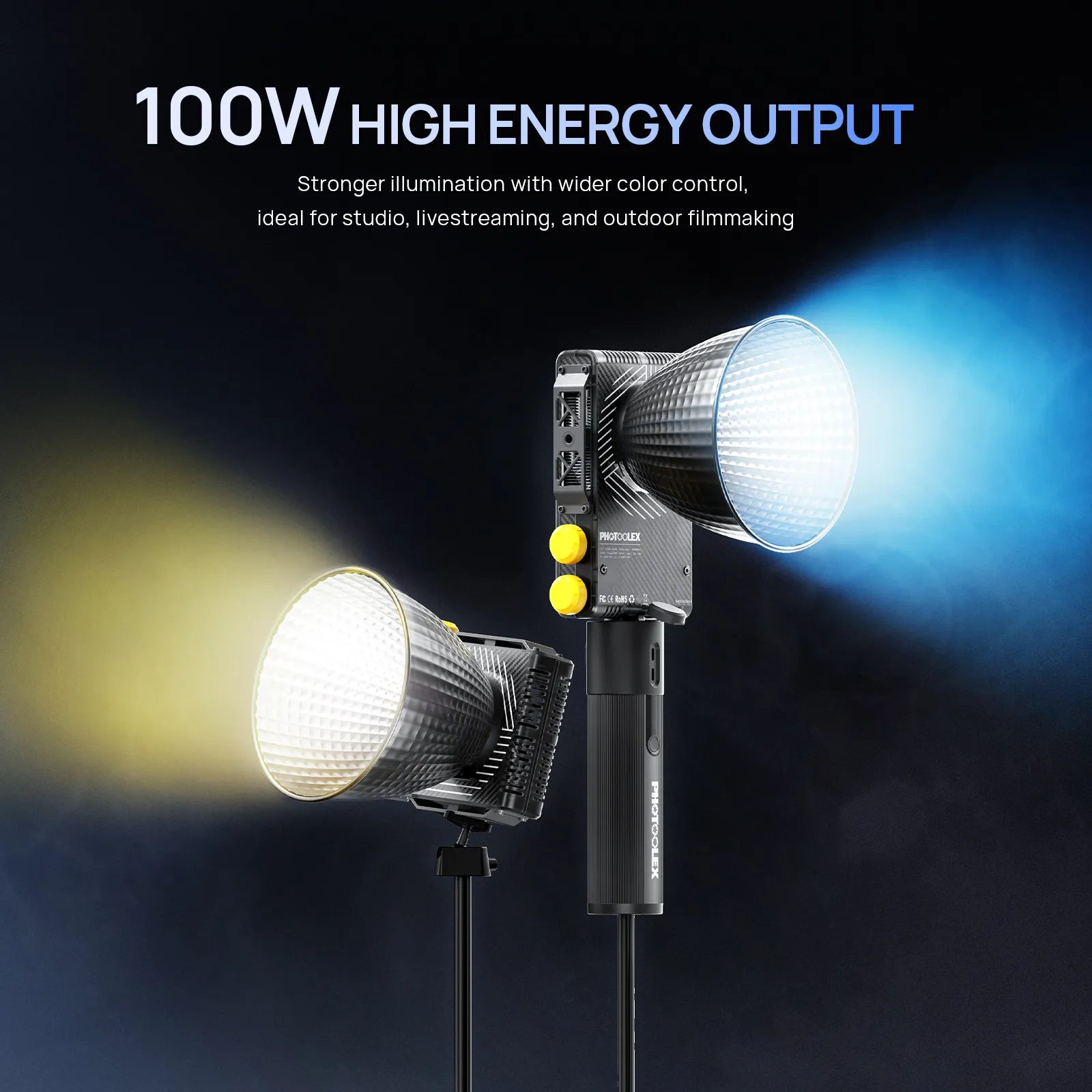 PHOTOOLEX Q100C 100W RGB COB 燈 - Photoolex