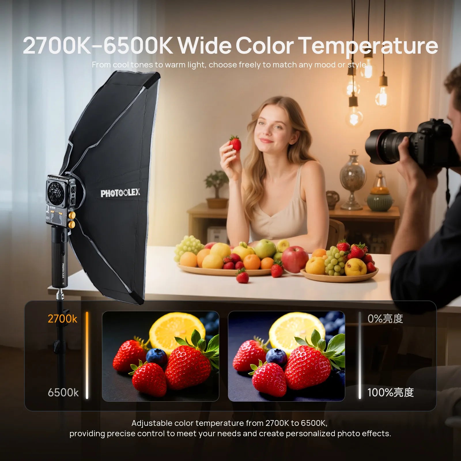 PHOTOOLEX Q100C 100W RGB COB 燈 - Photoolex