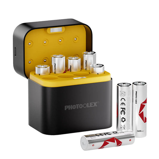 PHOTOOLEX 1.5V AAA 可充電鋰離子電池充電器套裝 - Photoolex 800
