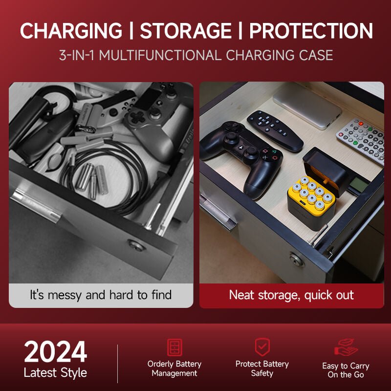 PHOTOOLEX 1.5V AA 可充電鋰離子電池充電器套裝，3600mWh，1600 次循環，8 包 - Photoolex