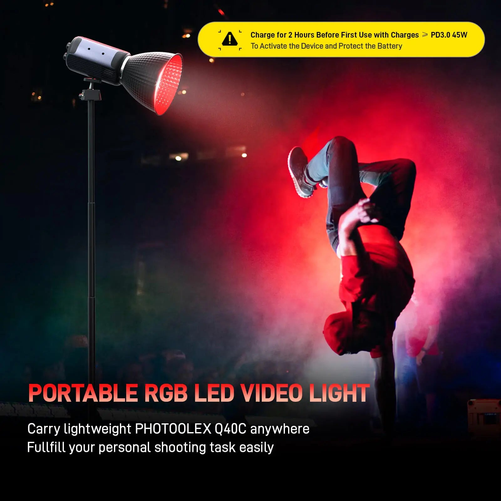 PHOTOOLEX Q40C 45W RGB LED 視頻燈 - Photoolex