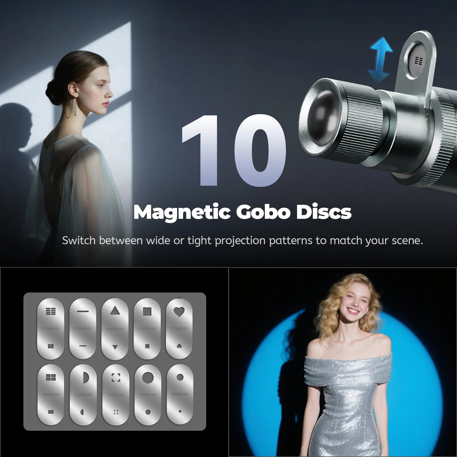 PHOTOOLEX PRO 12W 便攜式攝影聚光燈套裝 - Photoolex