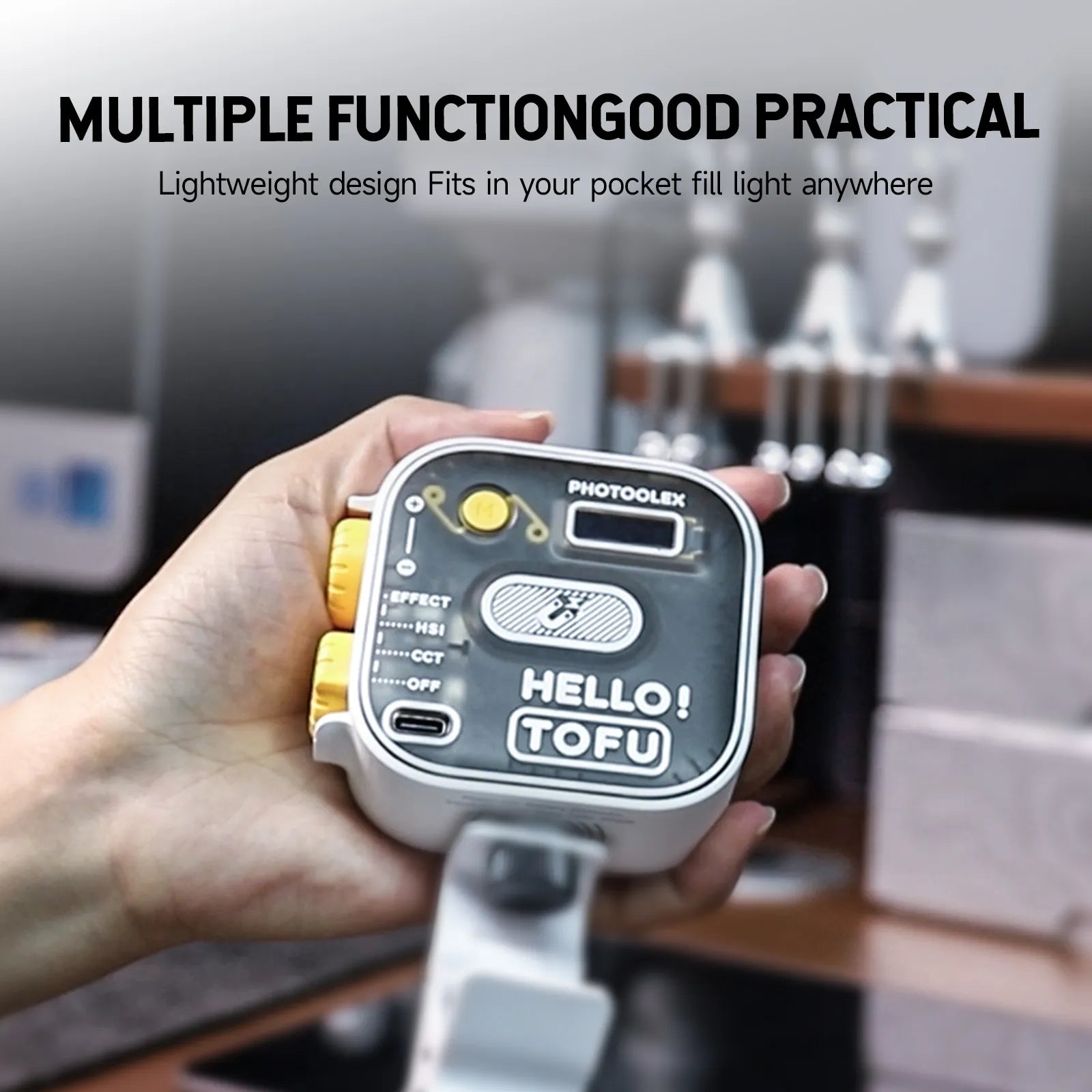 PHOTOOLEX Hello TOFU RGB 便攜式 LED 相機燈 - Photoolex